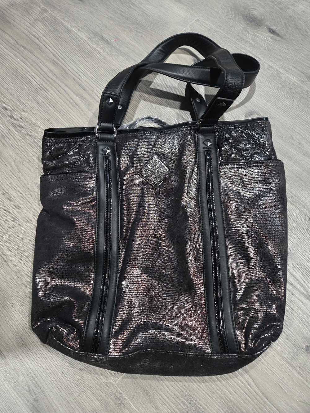 Simply Vera Wang Metallic Black-Bronze Tote Bag by